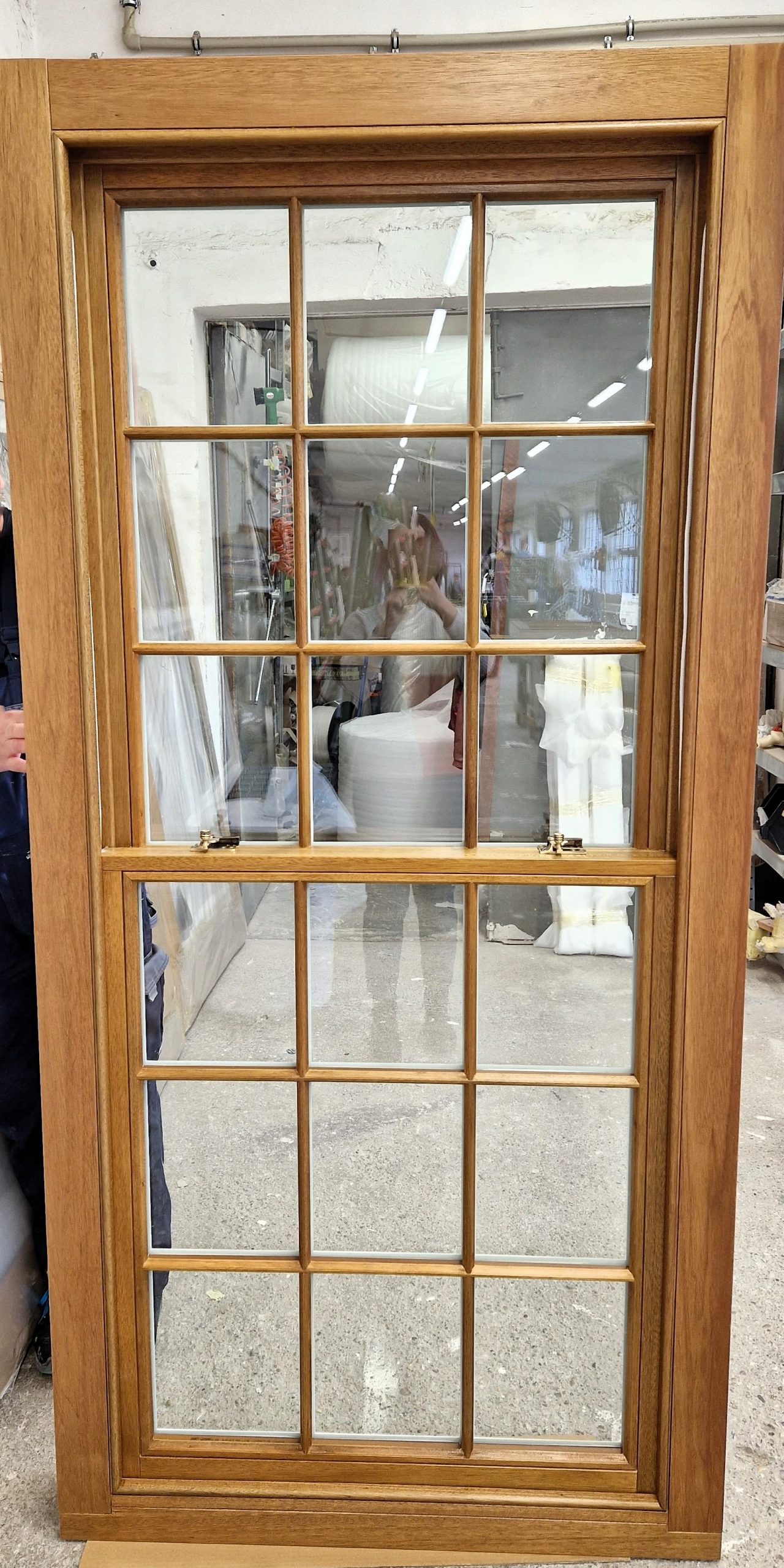 stained timber traditional sash windows